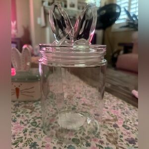 Target Bullseye Bunny Ears Glass
Jar with Lid NWT